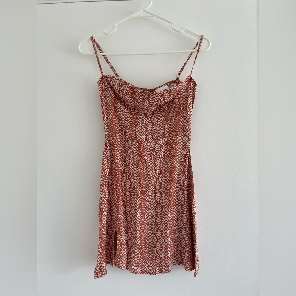 Skylar+Madison Orange Snakeskin Summer Dress